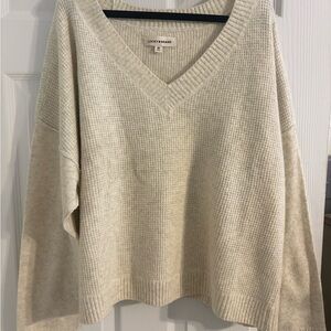 Lucky Brand Women's V-Neck Cream Sweater